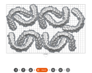 LuxCreo’s LuxAlign design direct print clear aligners batched in LuxFlow slicing software.