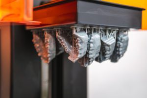 Dental models being 3D printed